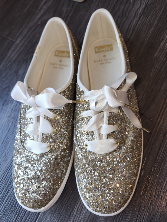 kate spade Shoes - NIB Kate Spade Gold Glitter KEDS 7.5